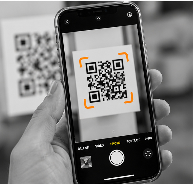Téléphone scannant un QR code