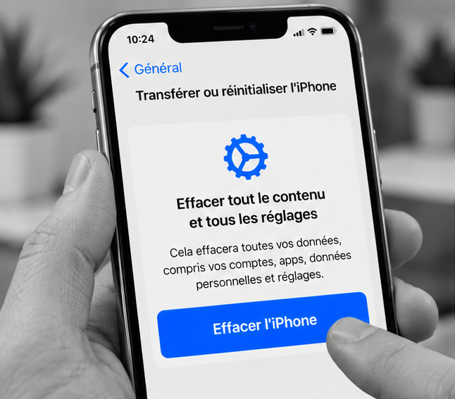 Réinitialisation d'un téléphone