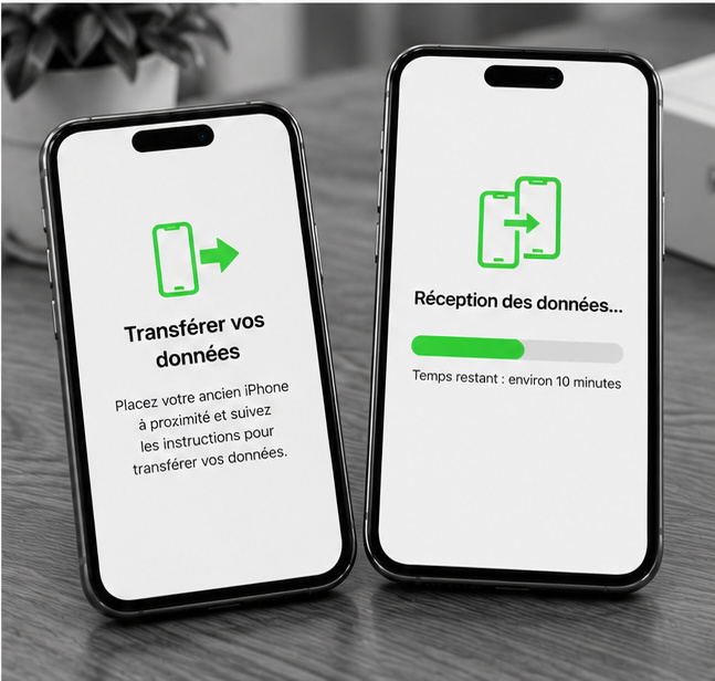 Transfert de données entre deux téléphones